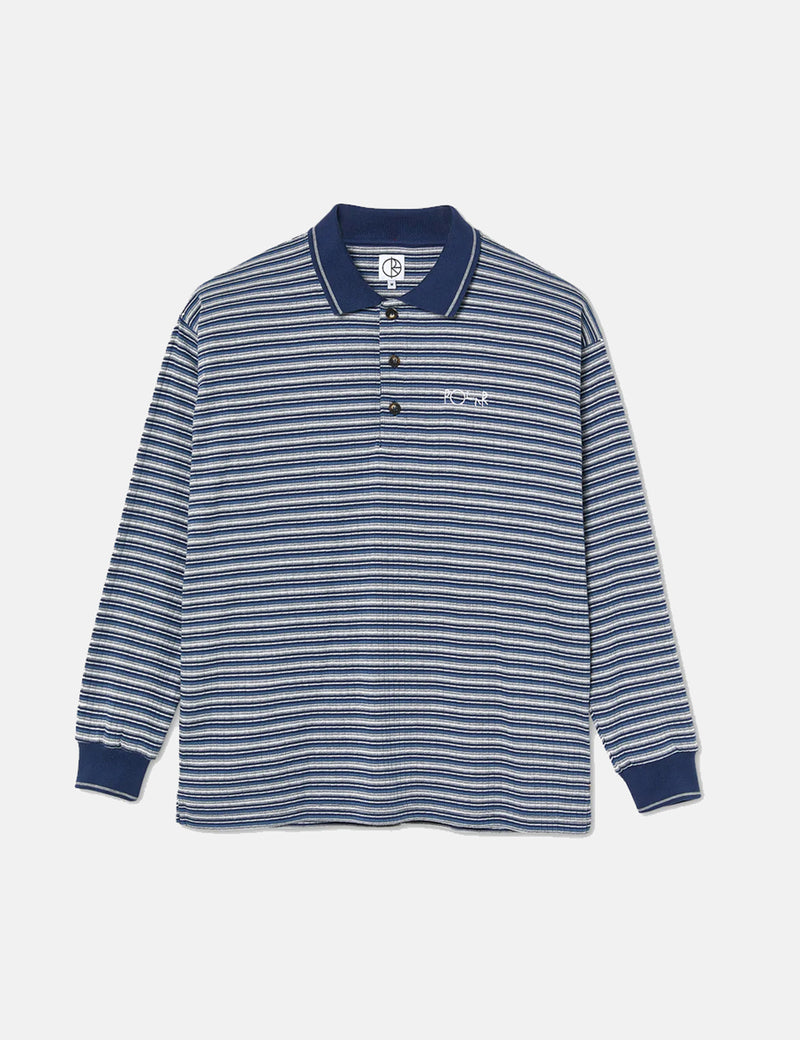 T-Shirt à Manche Longue Polar Skate Co. Stripe Polo - Bleu Marine