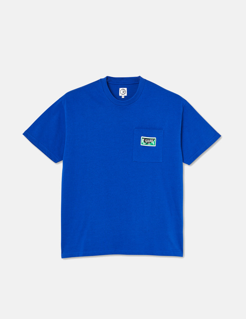PolarSkateCo.スパイラルポケットTシャツ-ロイヤルブルー