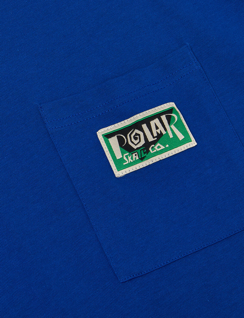 PolarSkateCo.スパイラルポケットTシャツ-ロイヤルブルー