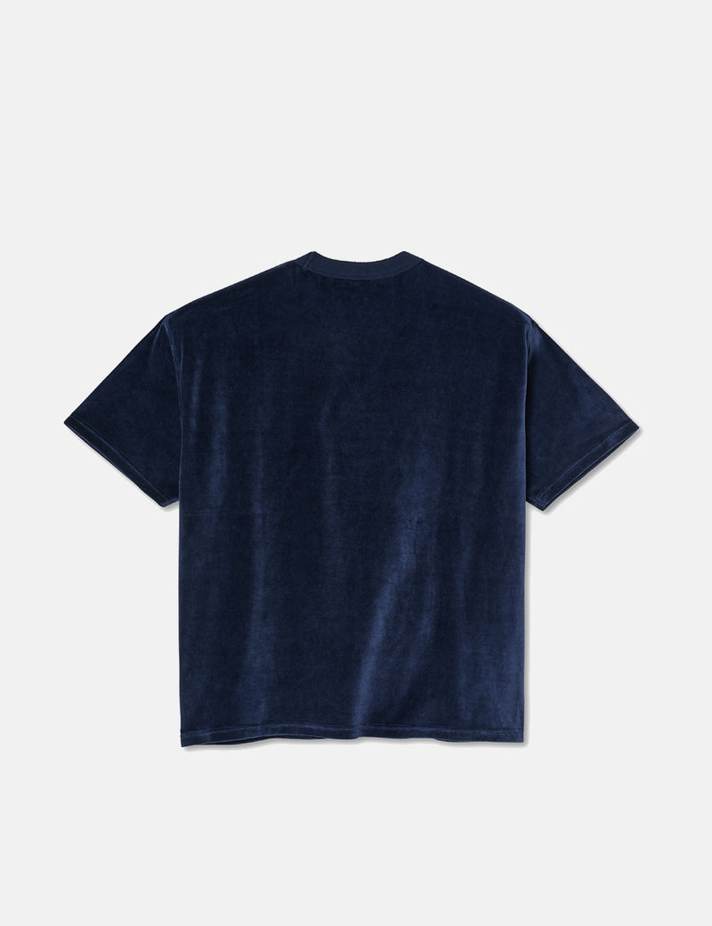 PolarSkateCo.ベロアサーフTシャツ-ネイビーブルー
