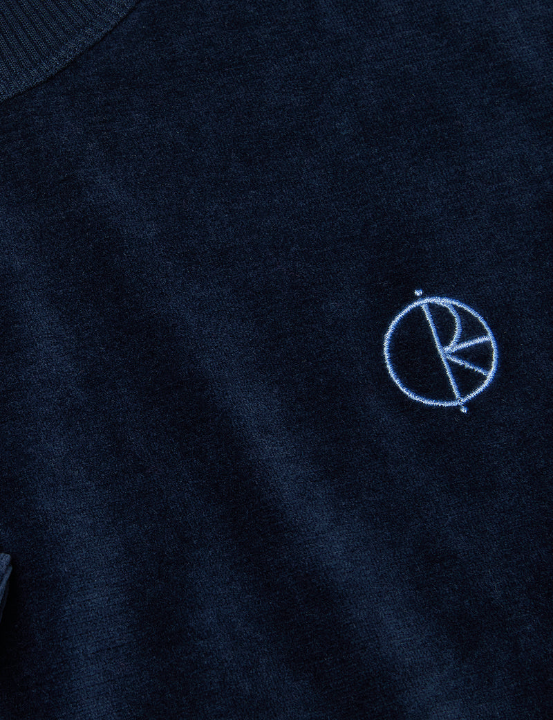 PolarSkateCo.ベロアサーフTシャツ-ネイビーブルー