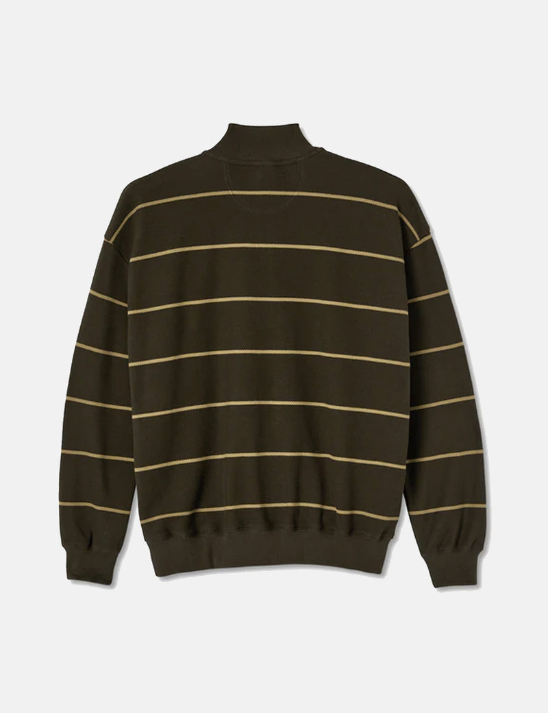 PolarSkateCo.ストライプジップネックスウェットシャツ-ブラウン
