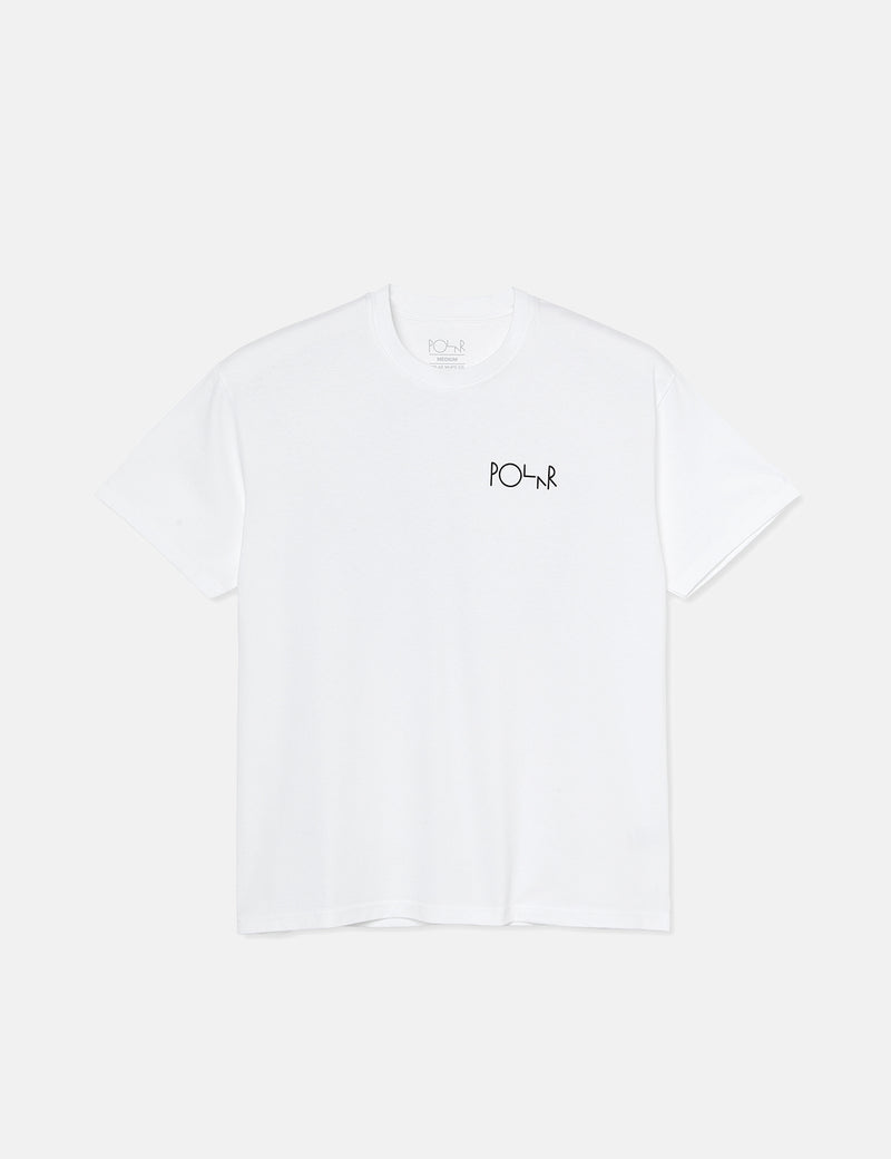 PolarSkateCo.ストロークロゴTシャツ-ホワイト