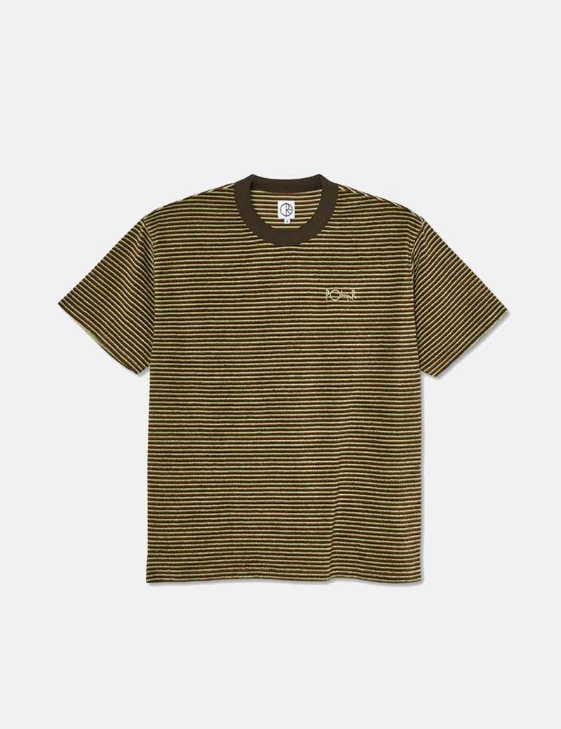 Polar Skate Co. Terry Stripe T-Shirt – Braun