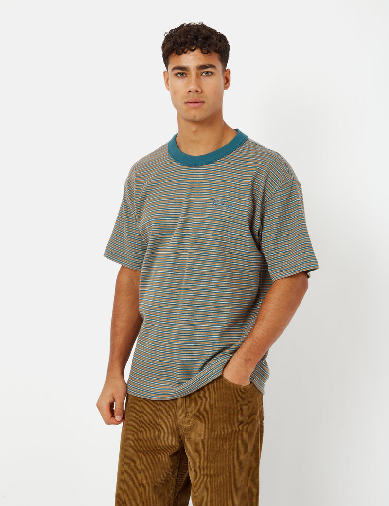 Polar Skate Co. Stripe Shin T-Shirt - Teal