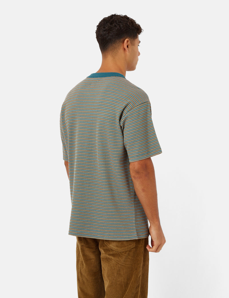Polar Skate Co. Stripe Shin T-Shirt - Teal