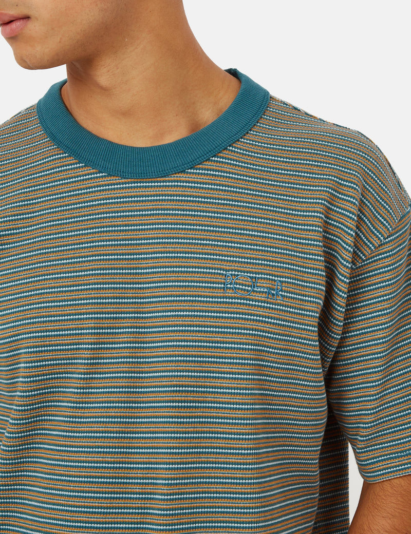 Polar Skate Co. Stripe Shin T-Shirt - Teal