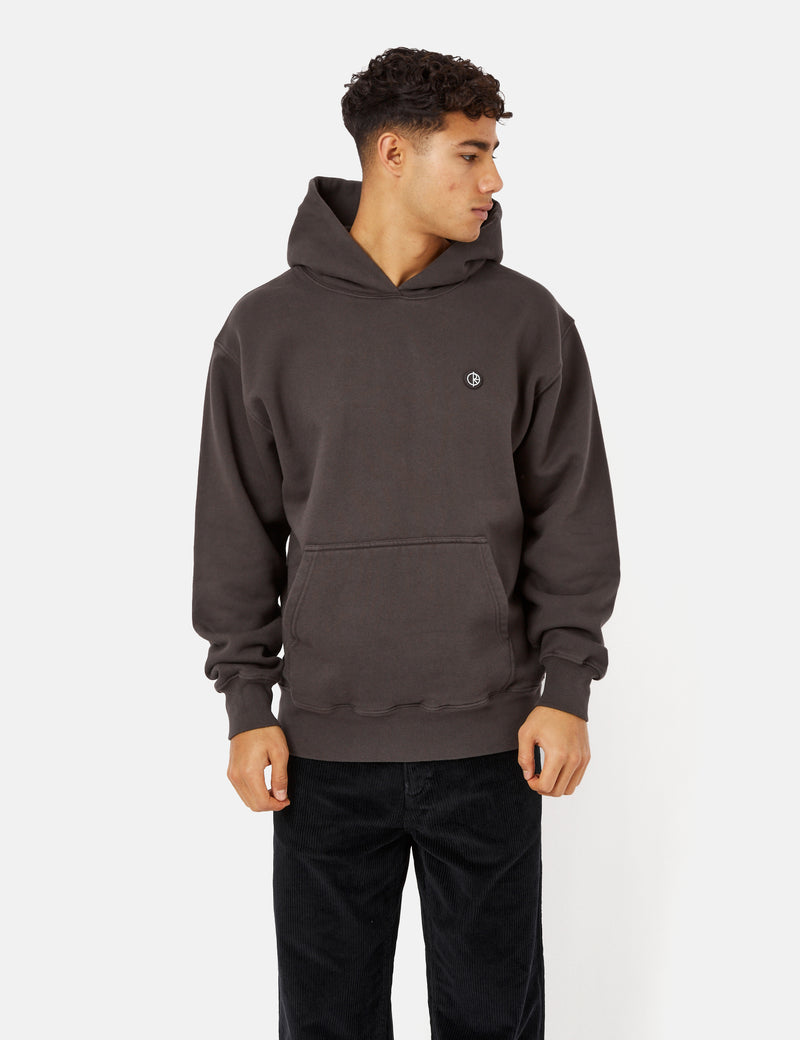 Polar Skate Co. Patch Hooded Sweatshirt - Dirty Black