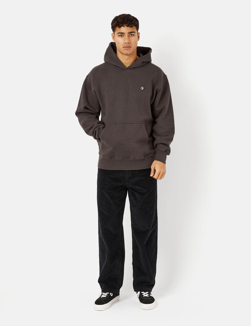 Polar Skate Co. Patch Hooded Sweatshirt - Dirty Black