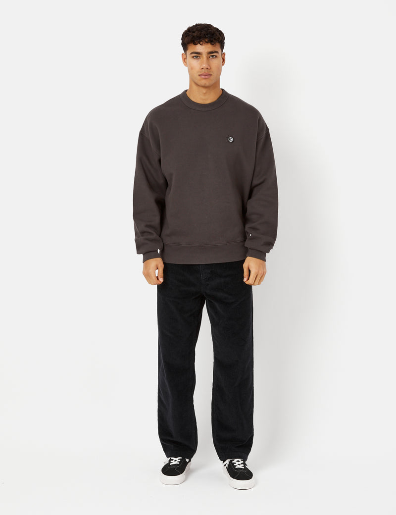 Polar Skate Co. Patch Crewneck Sweatshirt - Dirty Black