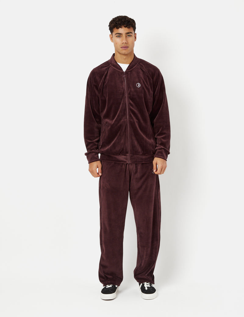 Polar Skate Co. Velour Track Pants - Bordeaux