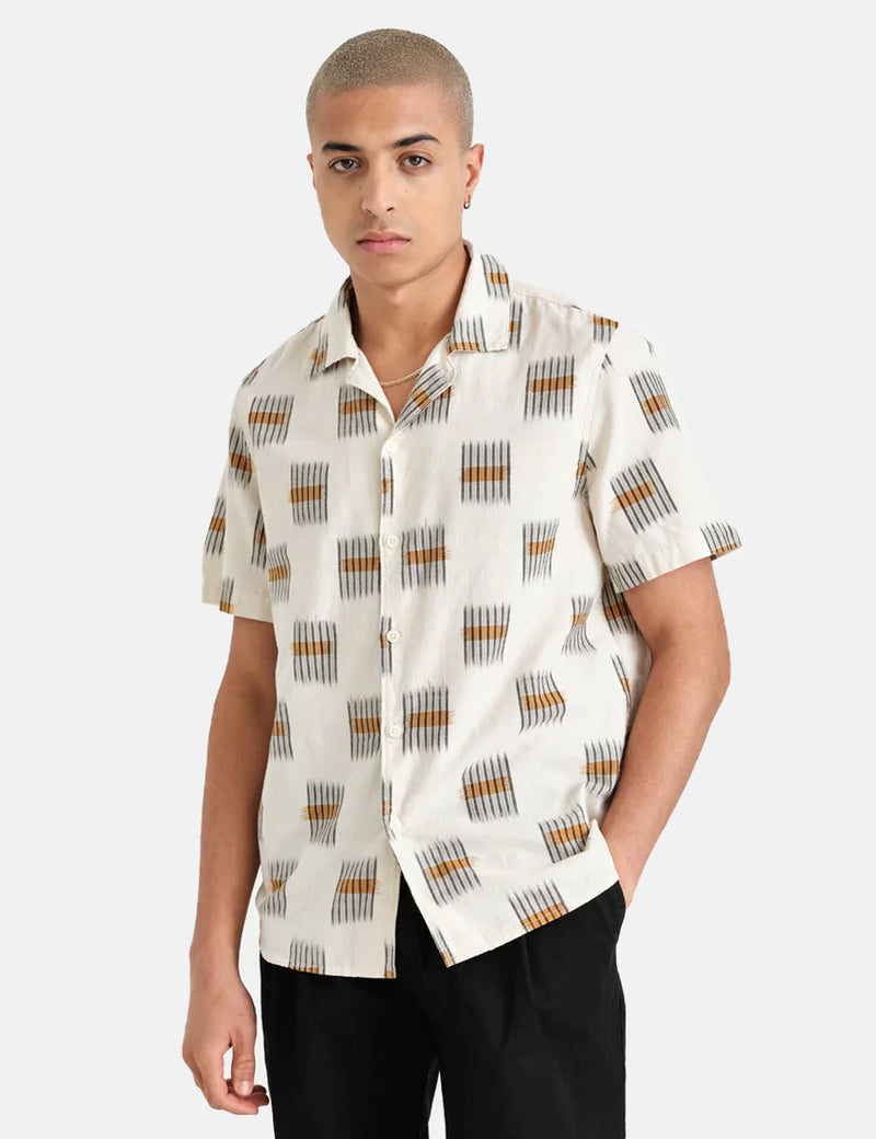 Wax London Didcot 半袖シャツ - Ikat Ecru