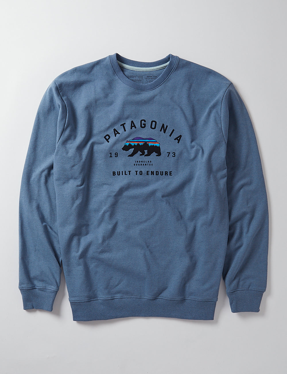 パタゴニアアーチ型フィッツロイベア蜂起クルースウェットシャツ-ピジョンブルー
