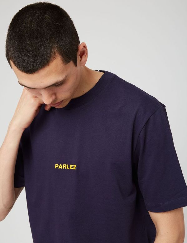 Parlez LadsunTシャツ-ネイビーブルー/イエロー