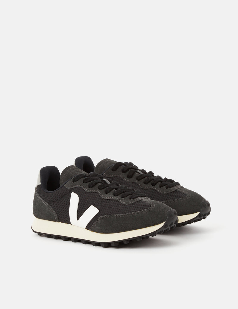 Women's Veja Rio Branco Alveomesh Trainers - Black/White/Oxford Grey