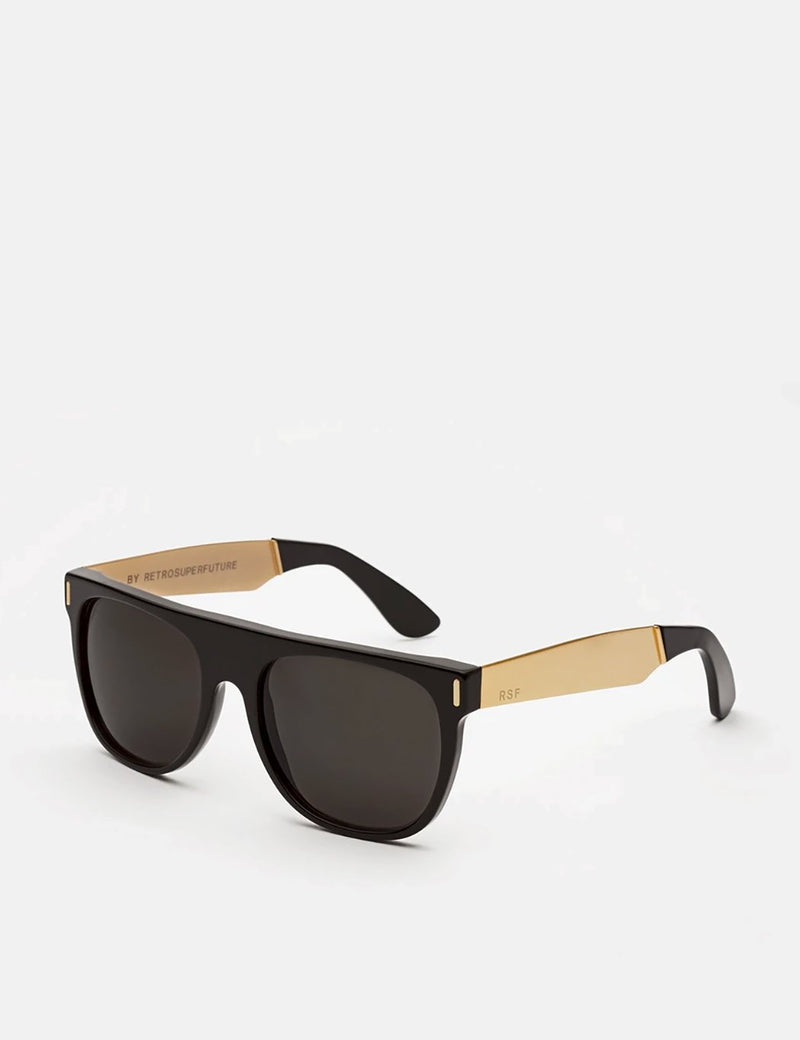 RetroSuperFuture Flat Top Francis Sunglasses - Black/Gold