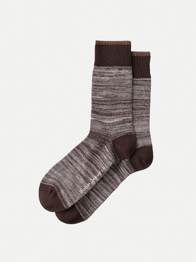 Nudie Rasmusson Multi Yarn Socks - Brown