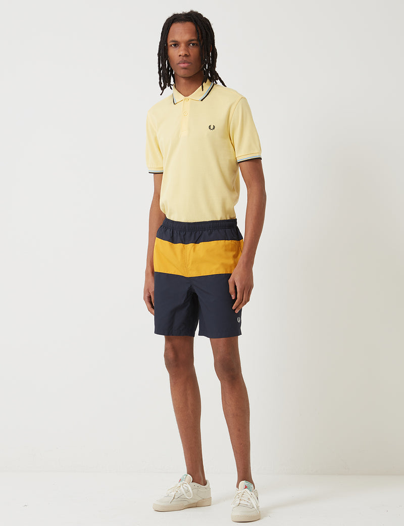 Fred Perry Panelled Badeshorts - Navy