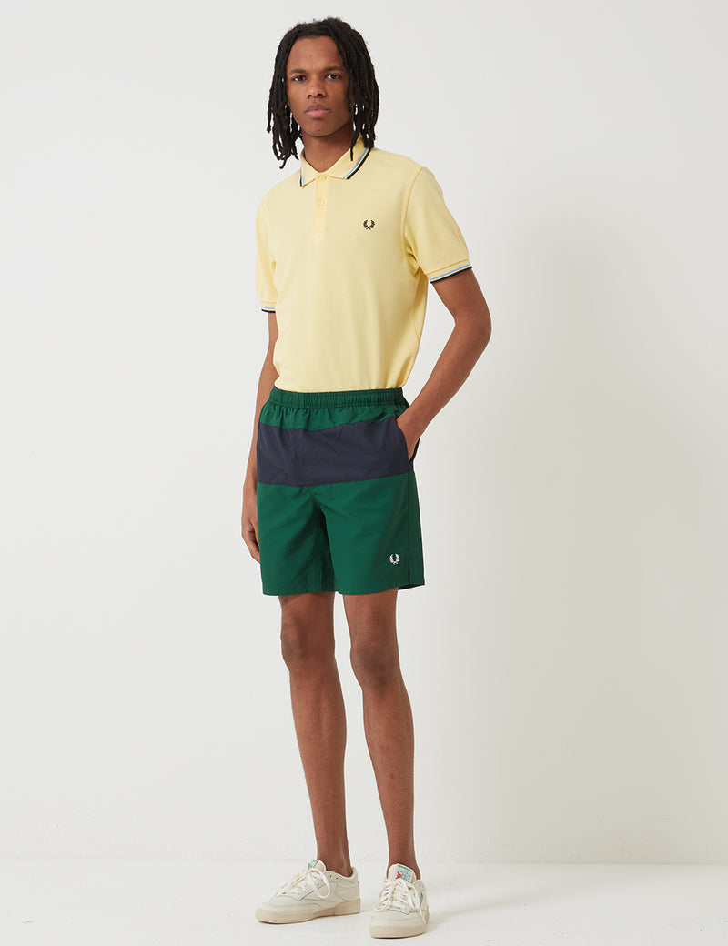 Fred Perry Panelled Swim Short - Ivy
