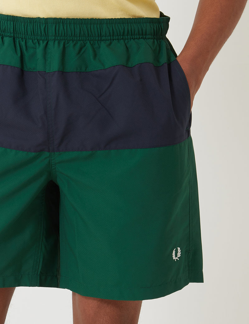 Fred Perry Panelled Swim Short - Ivy