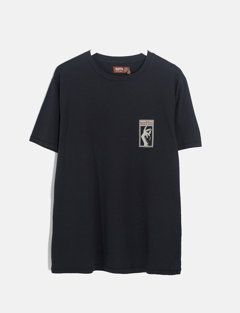 Satta Stax T-Shirt - Washed Schwarz