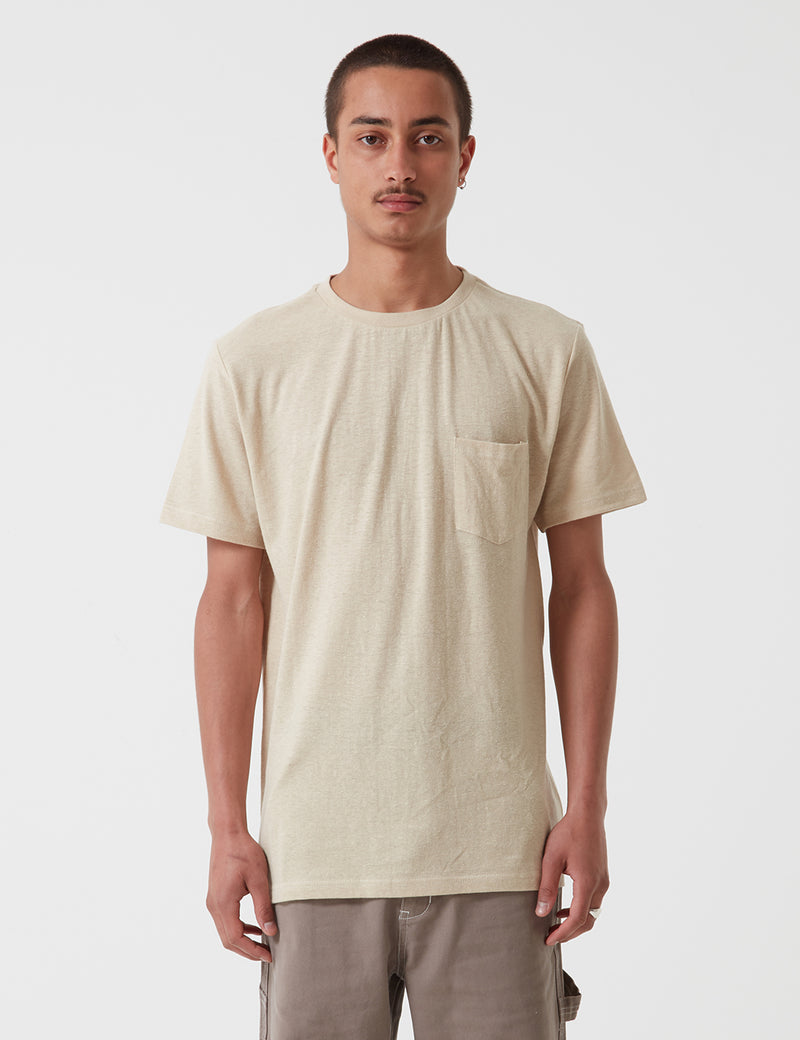 Satta 햄프 포켓 티셔츠-옥양목 크림