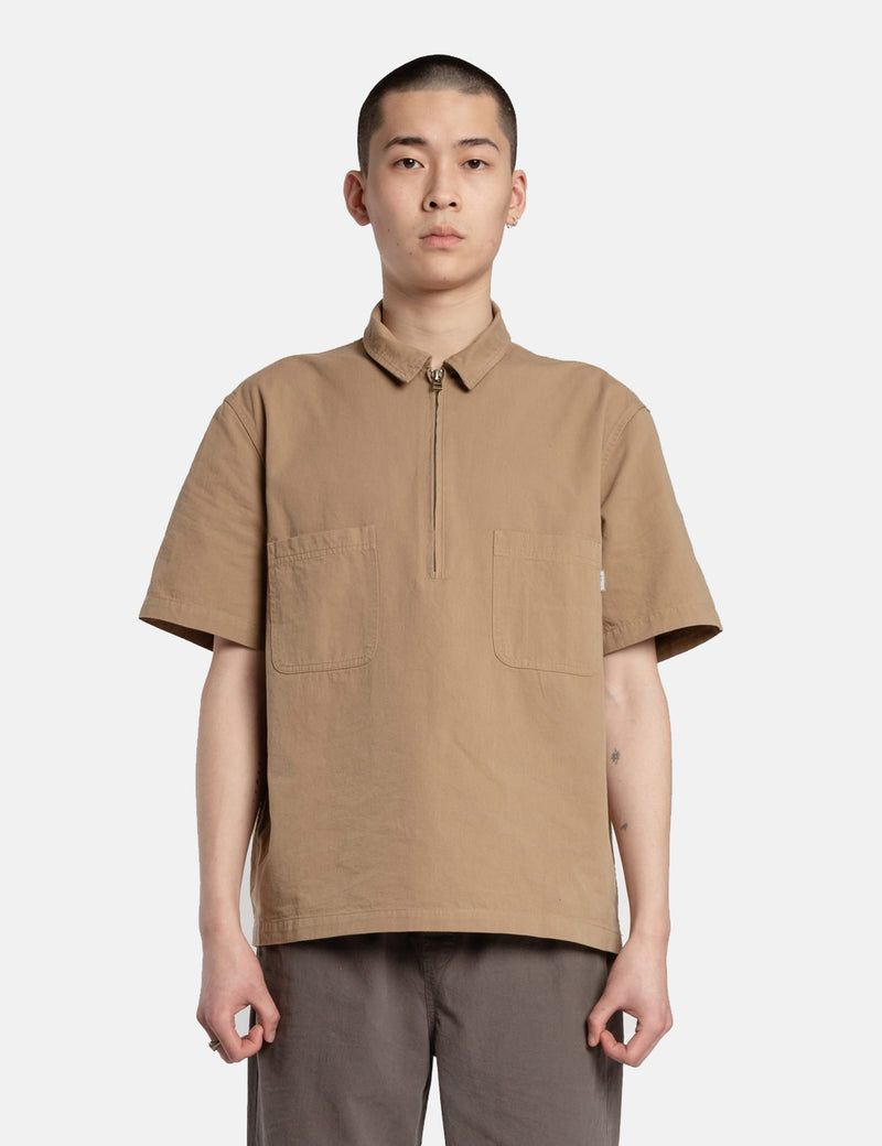 Satta 3RD Zip Shirt - Khaki Brown