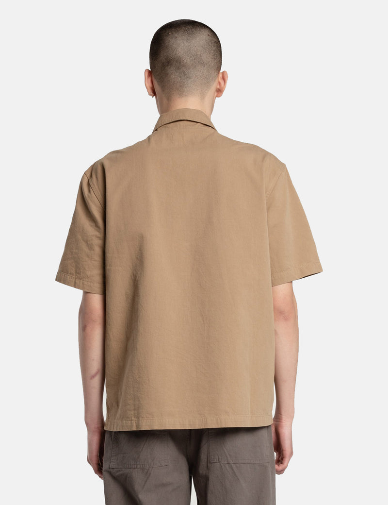 Satta3RDジップシャツ-カーキブラウン