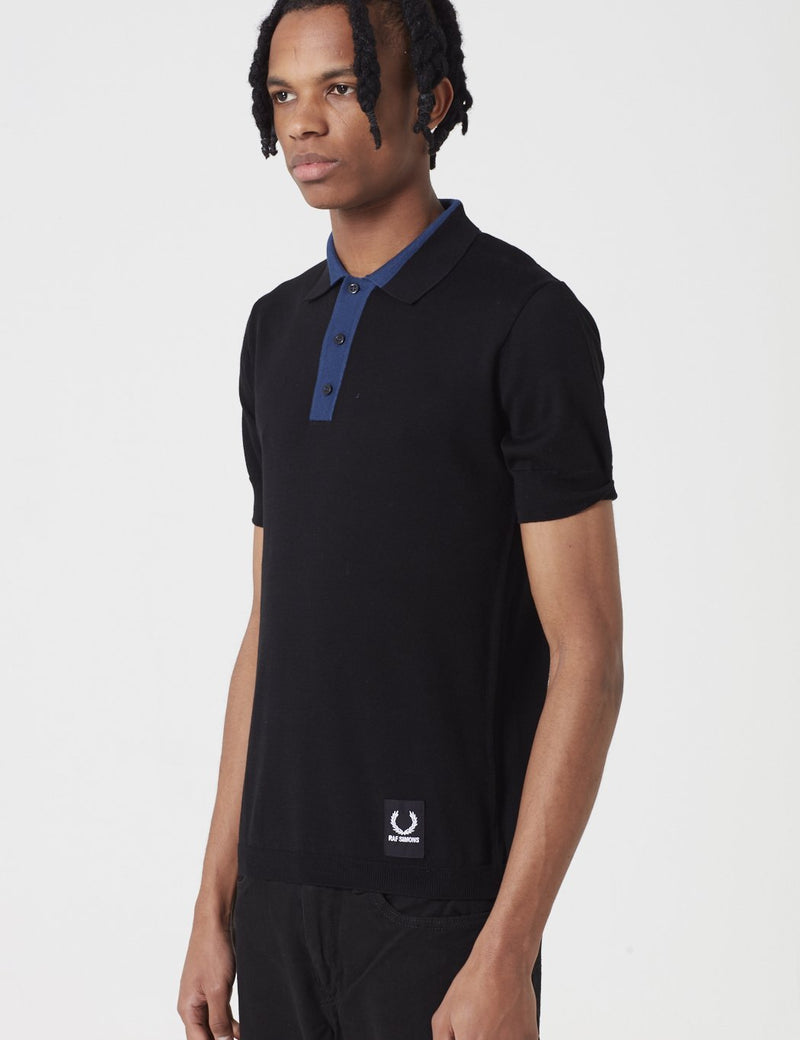Polo Sport Tricoté Fred Perry x Raf Simons - Noir
