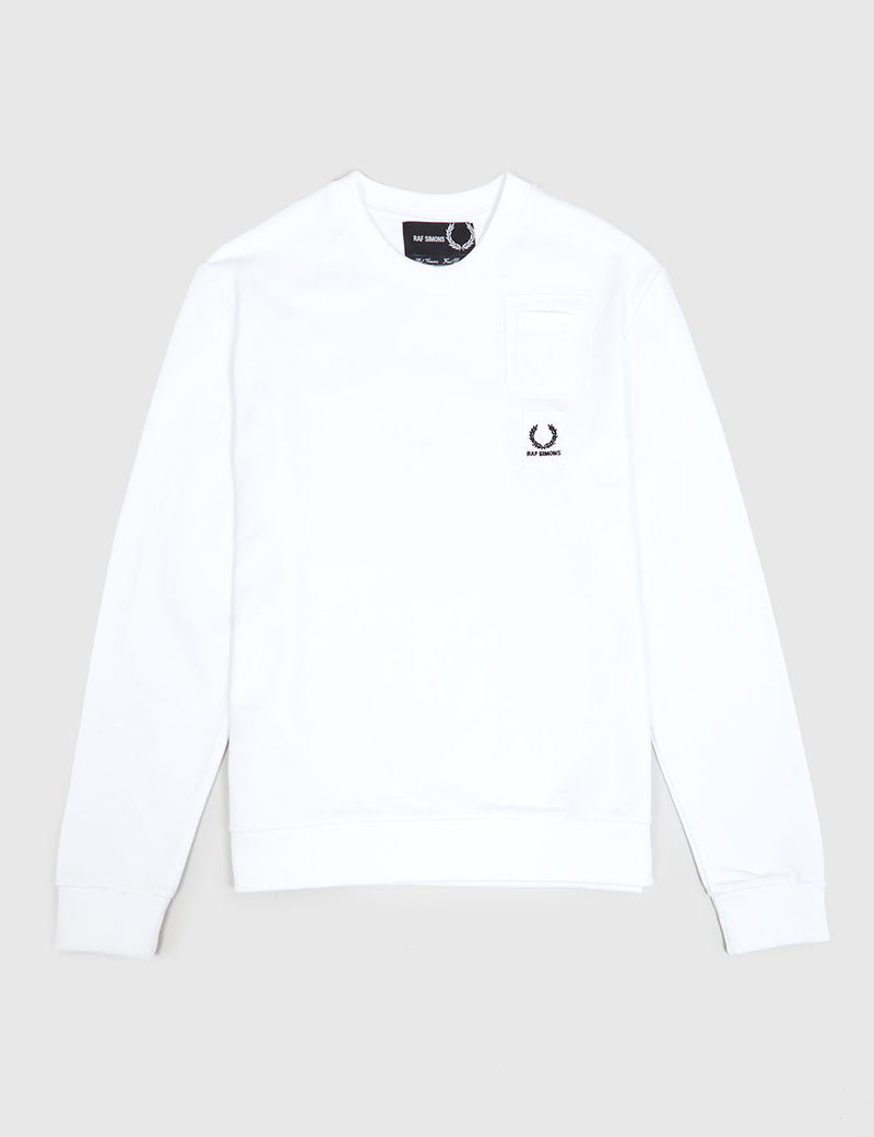 Fred Perry x Raf Simons Denim Pocket Sweatshirt - White