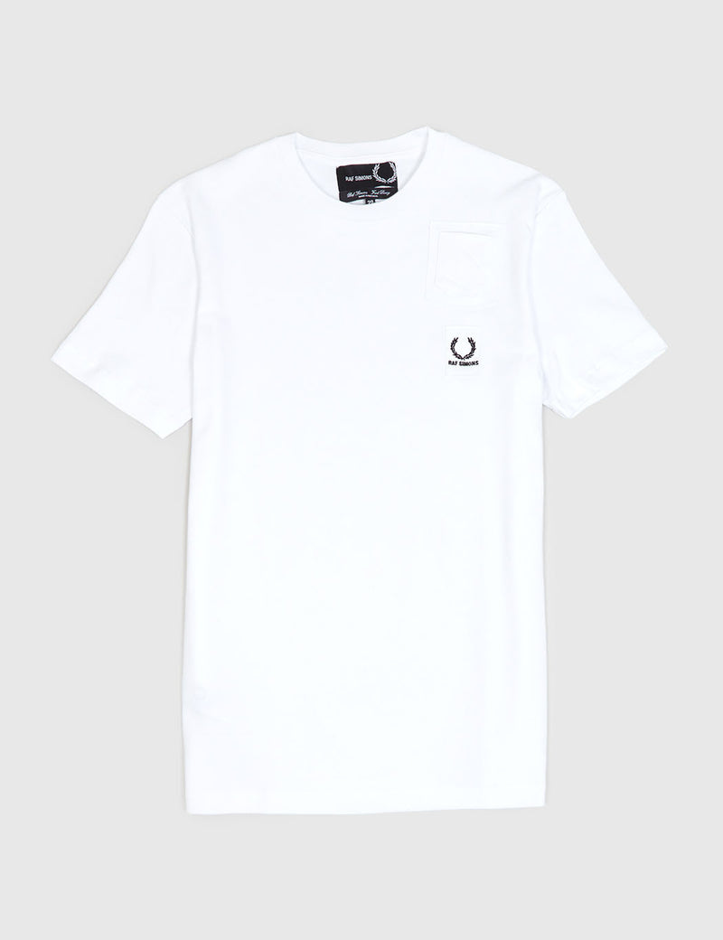 Fred Perry x Raf Simons Denim Pocket T-Shirt - White
