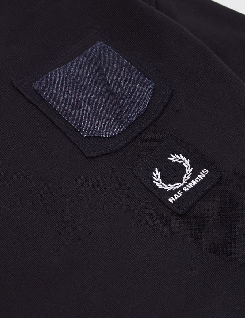Fred Perry x Raf Simons Denim Pocket Sweatshirt - Black