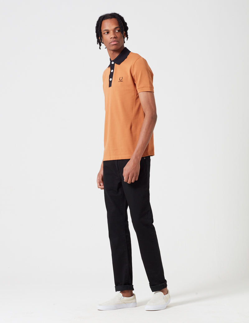 Fred Perry x Raf Simons Short Sleeve Pique Shirt - Bronze