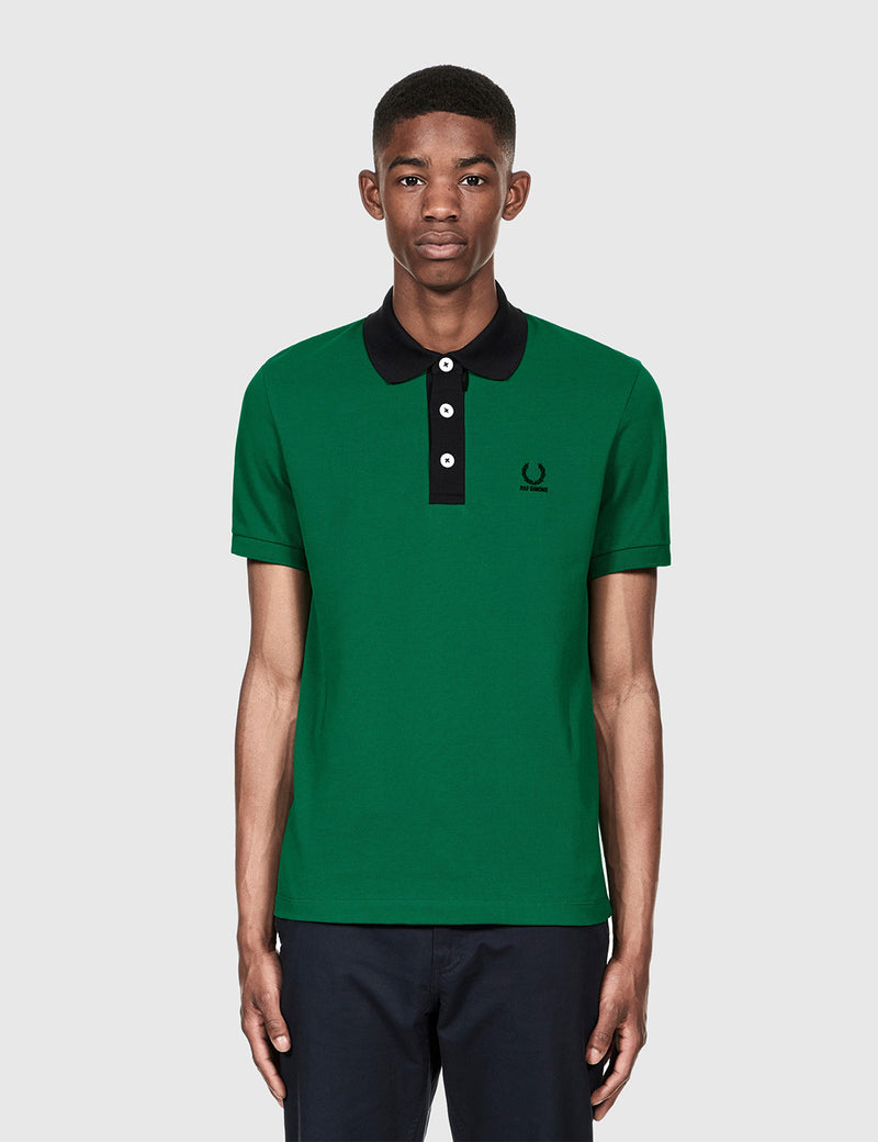 Fred Perry x Raf Simons Short Sleeve Pique Shirt - Green