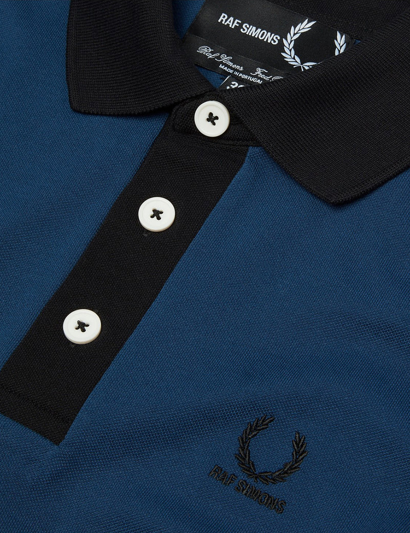 Fred Perry x Raf Simons Short Sleeve Pique Shirt - Dark Blue