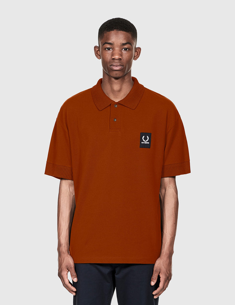 Chemise à manches courtes en piqué côtelé Fred Perry x Raf Simons - Brass