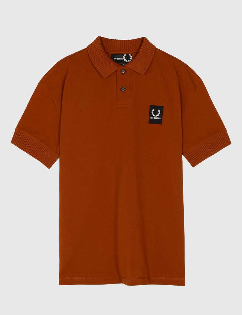 Chemise à manches courtes en piqué côtelé Fred Perry x Raf Simons - Brass