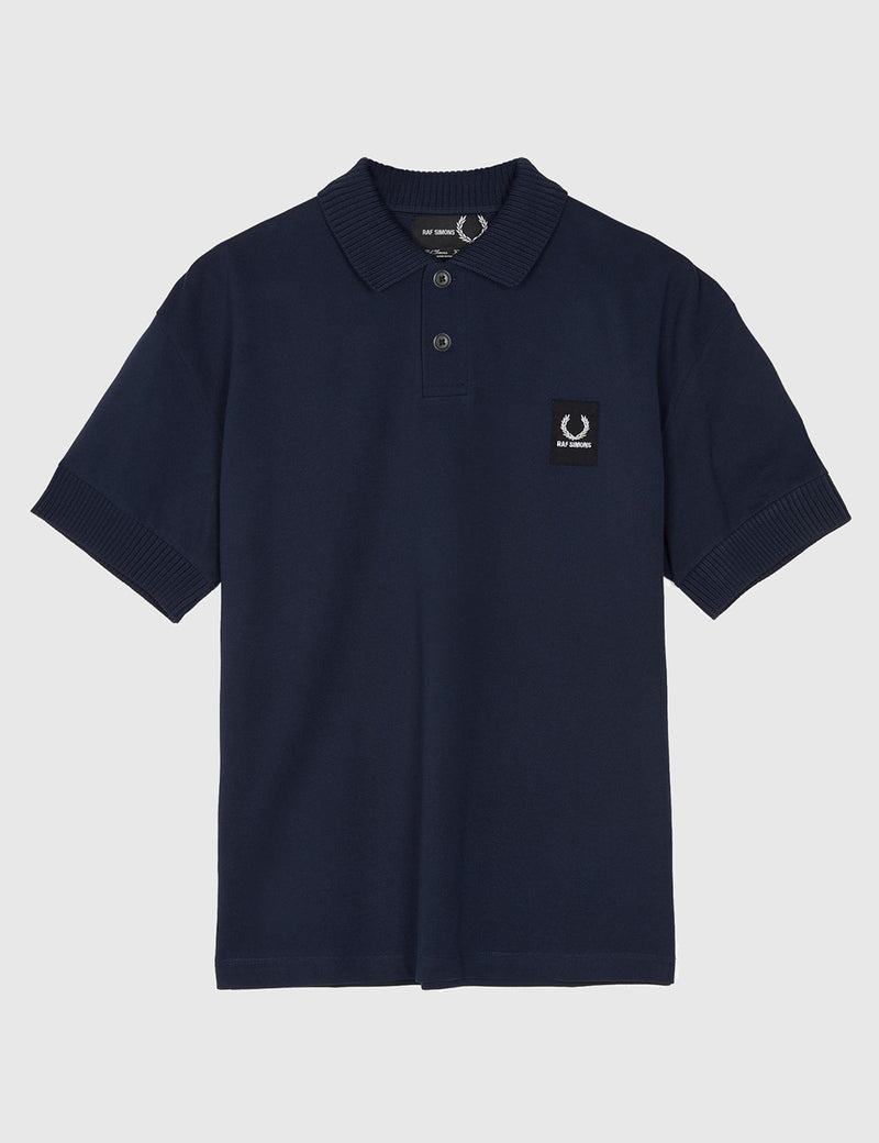 Chemise à Manche Courte Fred Perry x Raf Simons Rib Pique - Dark Navy