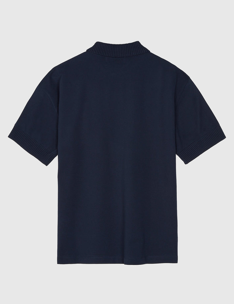Chemise à Manche Courte Fred Perry x Raf Simons Rib Pique - Dark Navy