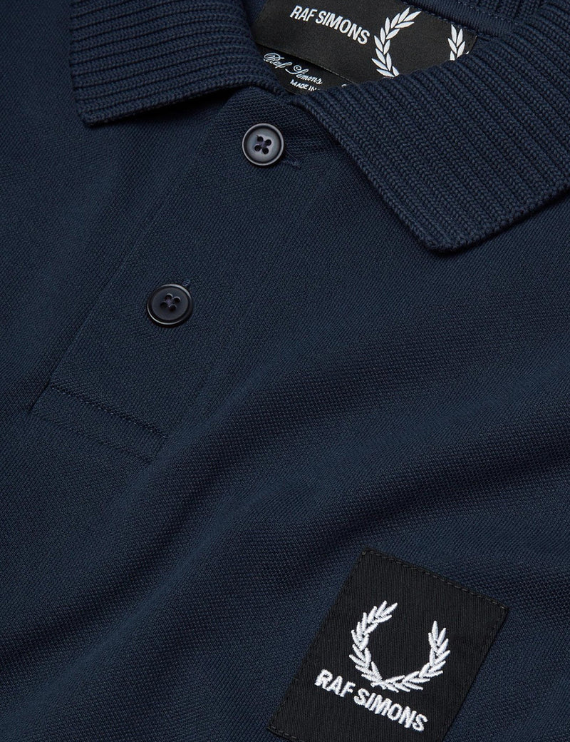 Fred Perry x Raf Simons Short Sleeve Rib Pique Shirt - Dark Navy