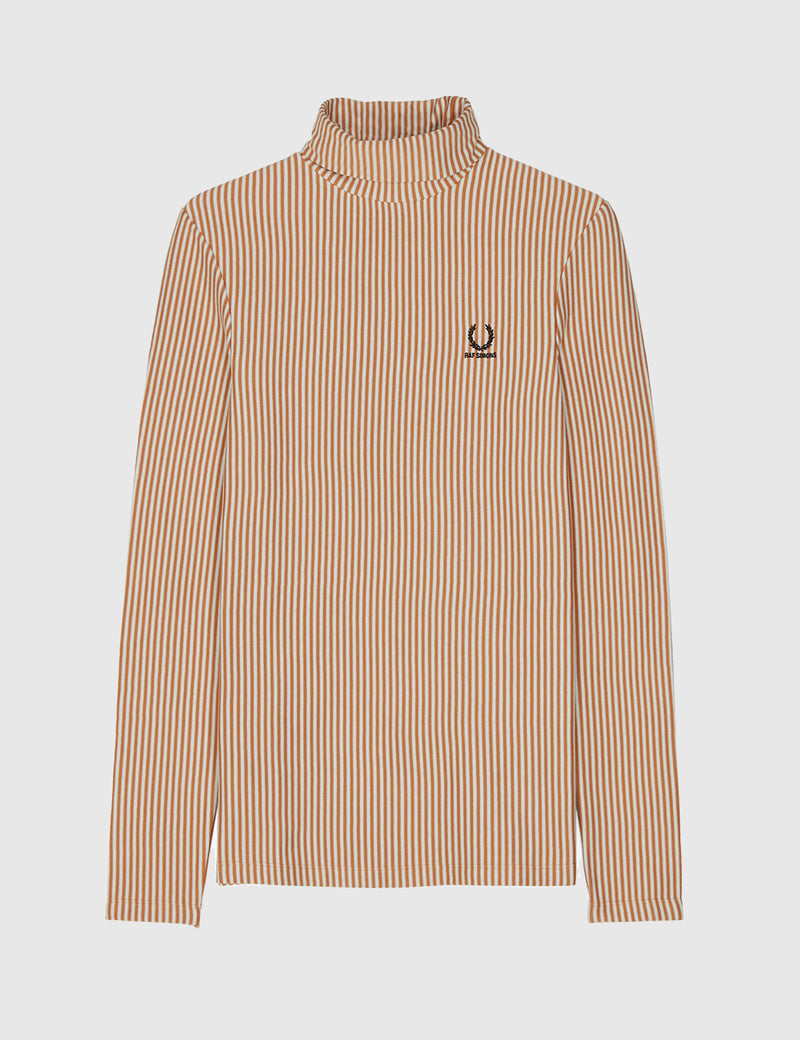 Fred Perry x Raf Simons Turtle Neck Long Sleeve T-Shirt - Bronze