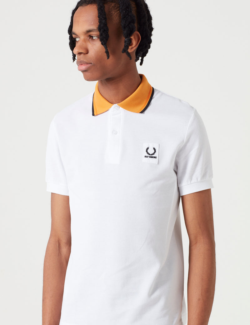 Fred Perry x Raf Simons Contrast Collar Pique Shirt - White