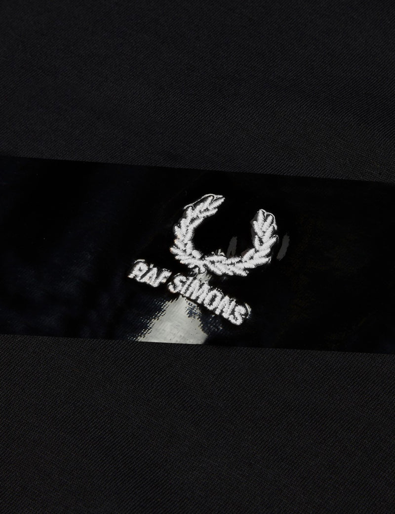 Fred Perry x Raf Simons Tape Detail T-Shirt- Black