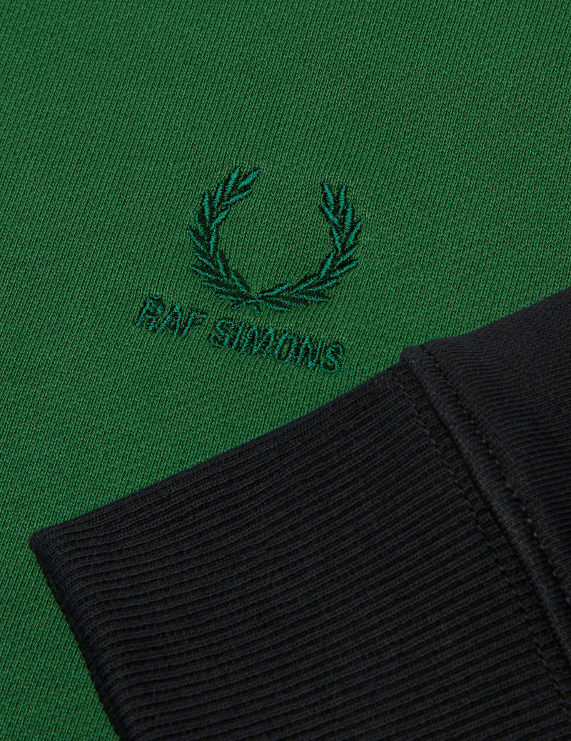 Sweat Fred Perry x Raf Simons avec bande - Vert Tartan