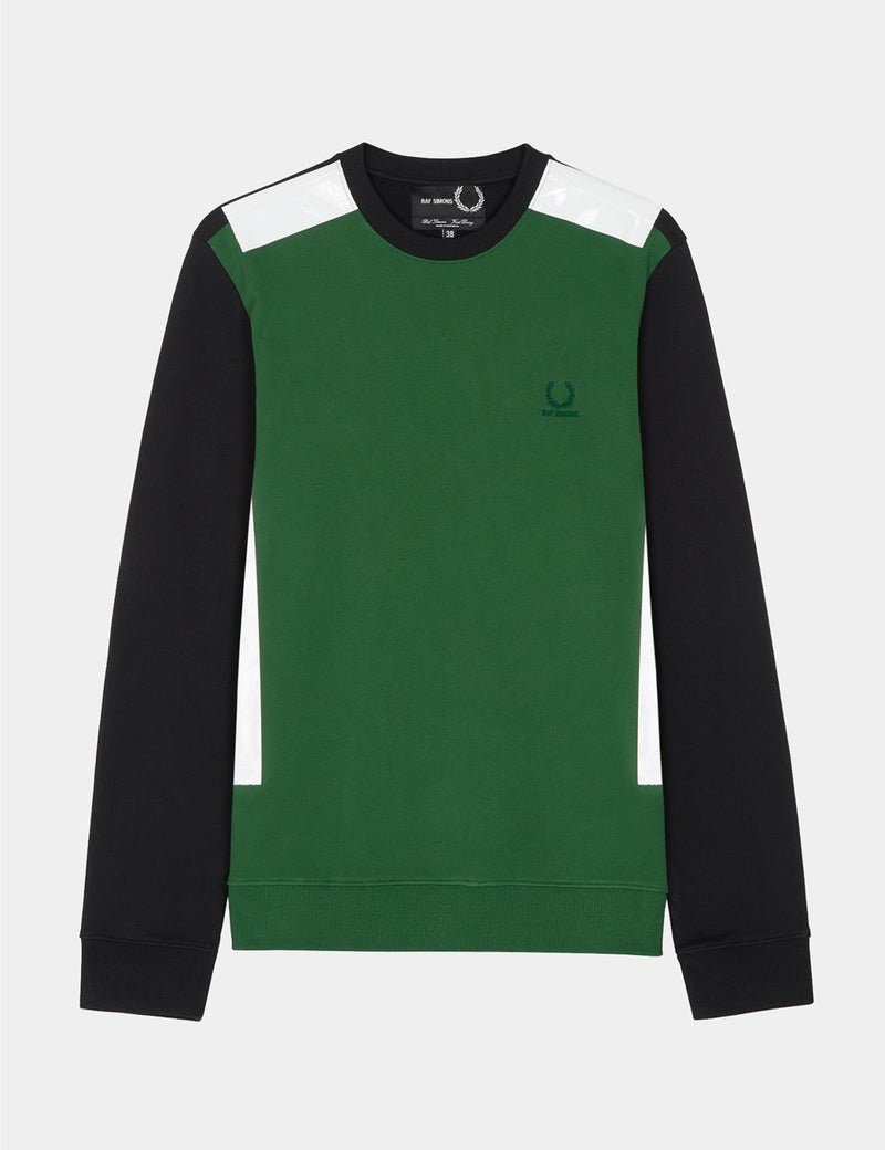 Sweat Fred Perry x Raf Simons avec bande - Vert Tartan