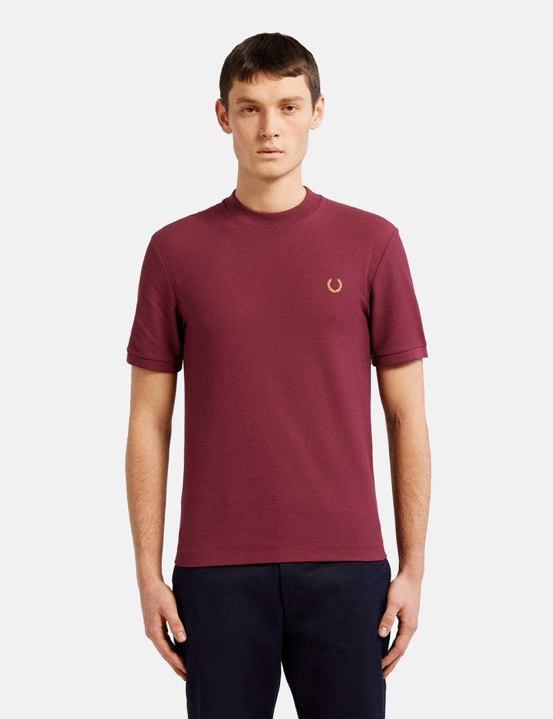 Fred Perry x Miles Kane Crew Neck Pique T-Shirt  - Aubergine