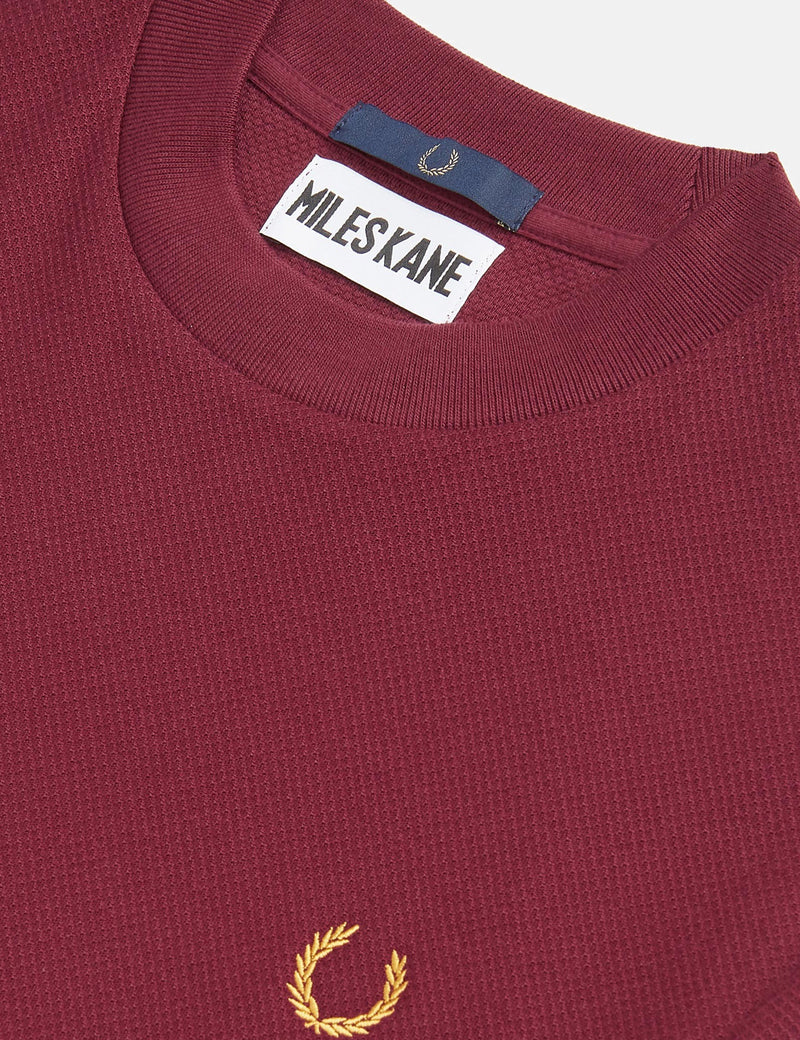 Fred Perry x Miles Kane Crew Neck Pique T-Shirt  - Aubergine
