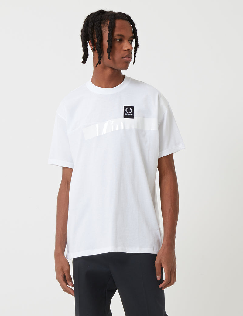 T-Shirt Fred Perry x Raf Simons Tape Detail - Blanc