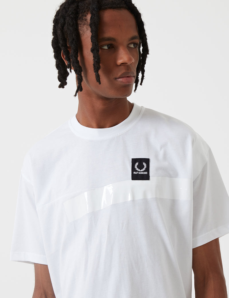 T-Shirt Fred Perry x Raf Simons Tape Detail - Blanc