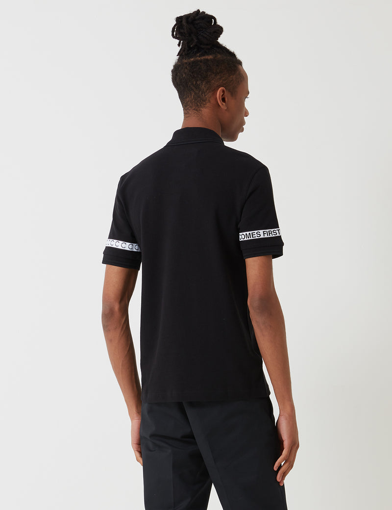 Fred Perry Art Comes First Taped Pique Shirt - Black